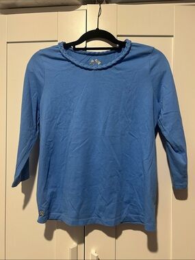 Lilly Pulitzer Sky Blue Braided Neck Top
